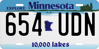 MN license plate 654UDN