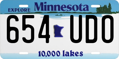 MN license plate 654UDO