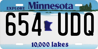 MN license plate 654UDQ