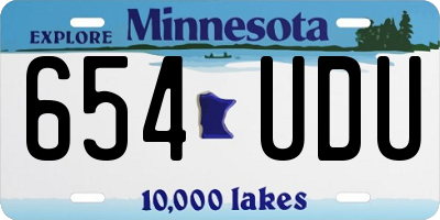 MN license plate 654UDU