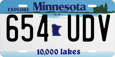 MN license plate 654UDV