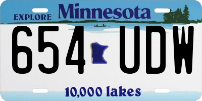 MN license plate 654UDW