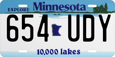 MN license plate 654UDY