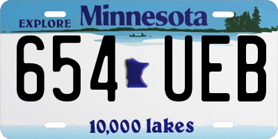 MN license plate 654UEB