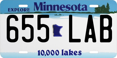 MN license plate 655LAB