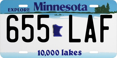 MN license plate 655LAF