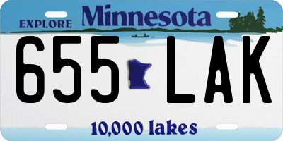 MN license plate 655LAK