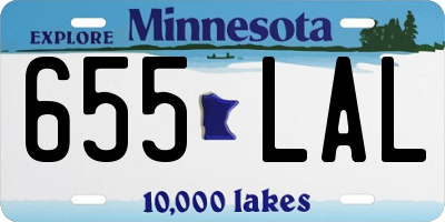 MN license plate 655LAL