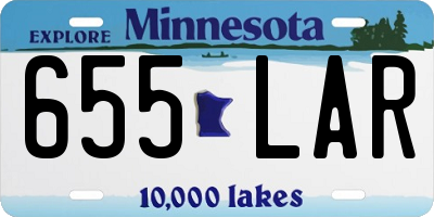 MN license plate 655LAR