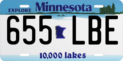MN license plate 655LBE