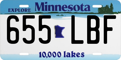 MN license plate 655LBF