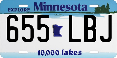 MN license plate 655LBJ