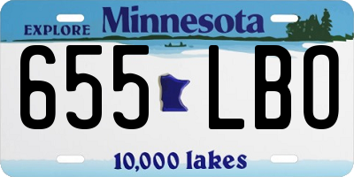 MN license plate 655LBO
