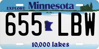 MN license plate 655LBW