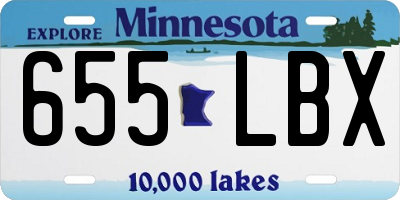 MN license plate 655LBX