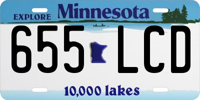MN license plate 655LCD