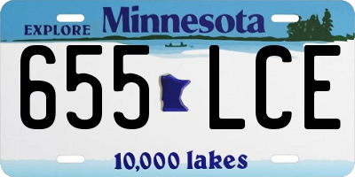MN license plate 655LCE
