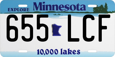 MN license plate 655LCF