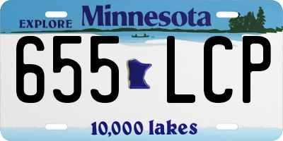 MN license plate 655LCP