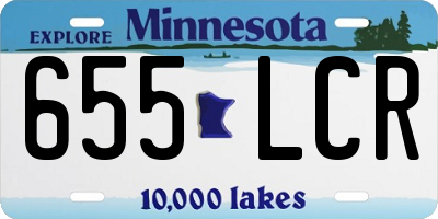 MN license plate 655LCR