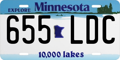MN license plate 655LDC