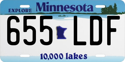 MN license plate 655LDF