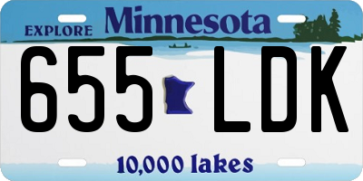 MN license plate 655LDK