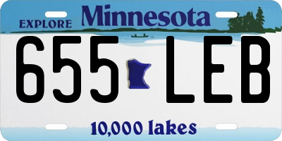 MN license plate 655LEB
