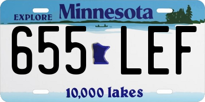 MN license plate 655LEF