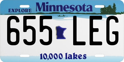 MN license plate 655LEG