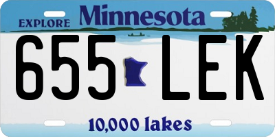 MN license plate 655LEK