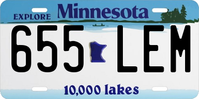 MN license plate 655LEM
