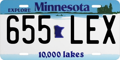 MN license plate 655LEX
