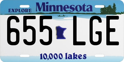 MN license plate 655LGE
