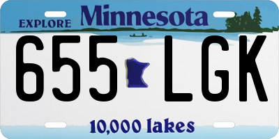 MN license plate 655LGK