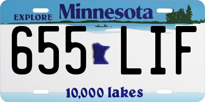 MN license plate 655LIF