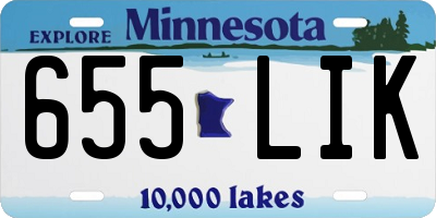 MN license plate 655LIK
