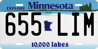 MN license plate 655LIM