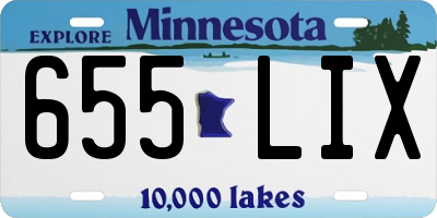MN license plate 655LIX