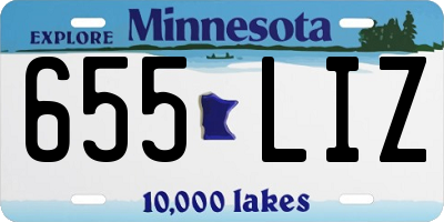 MN license plate 655LIZ