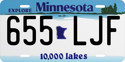 MN license plate 655LJF