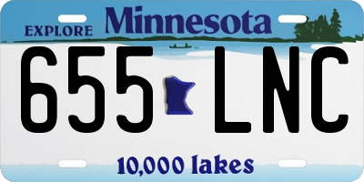 MN license plate 655LNC