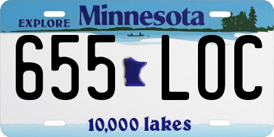 MN license plate 655LOC