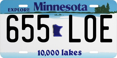 MN license plate 655LOE