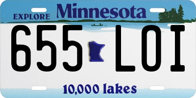 MN license plate 655LOI