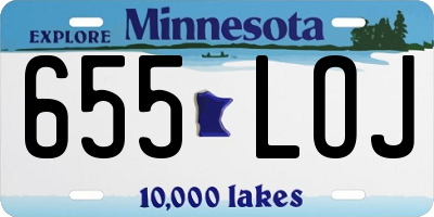 MN license plate 655LOJ