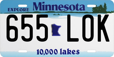 MN license plate 655LOK