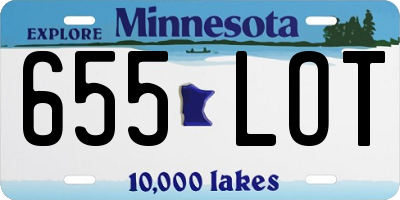 MN license plate 655LOT