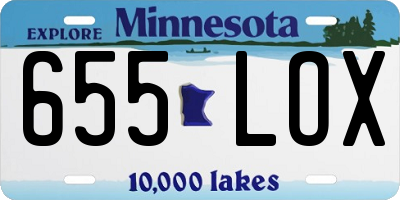 MN license plate 655LOX