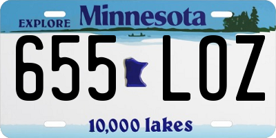 MN license plate 655LOZ